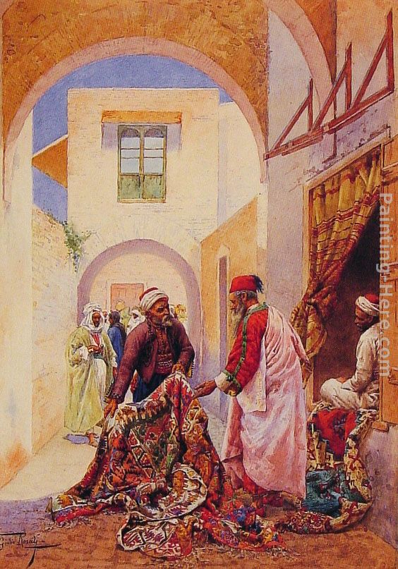 The Carpet Sellers painting - Giulio Rosati The Carpet Sellers art painting